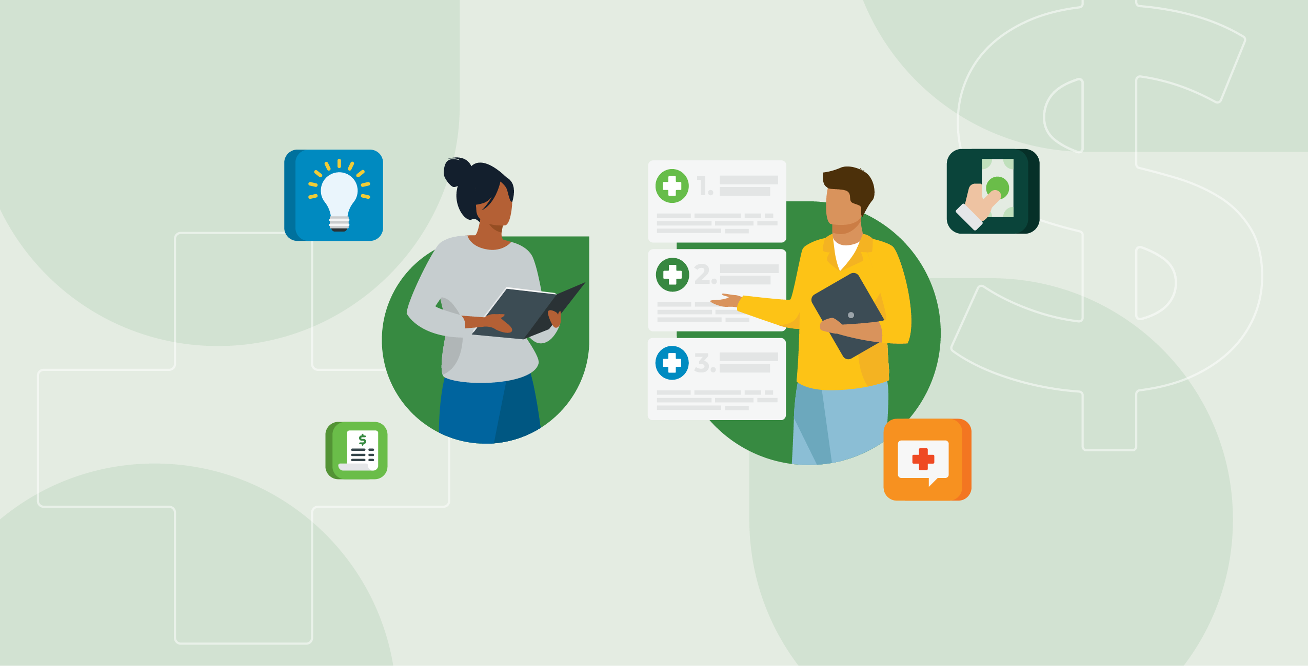 Customers browsing benefits options