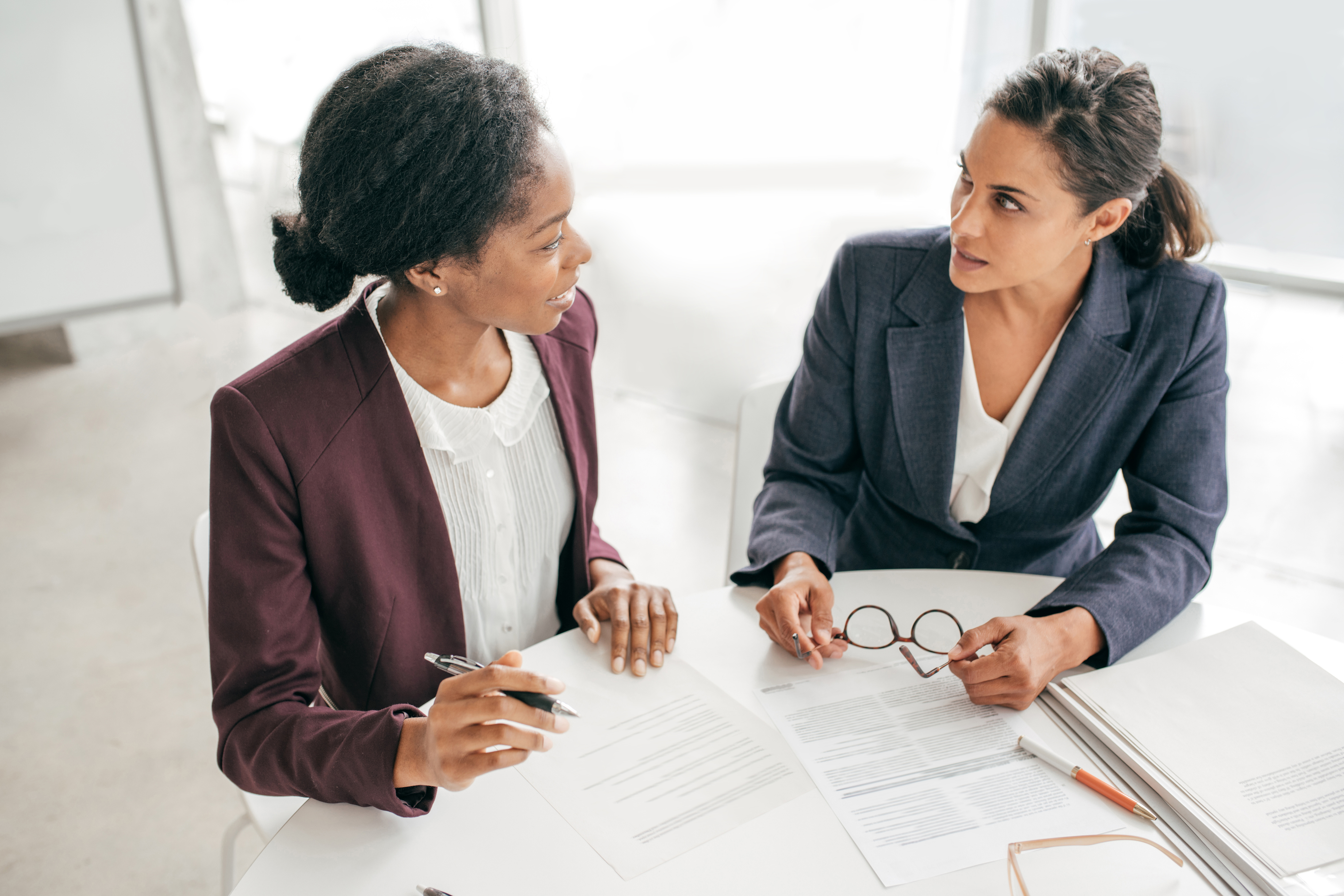 Two women in office